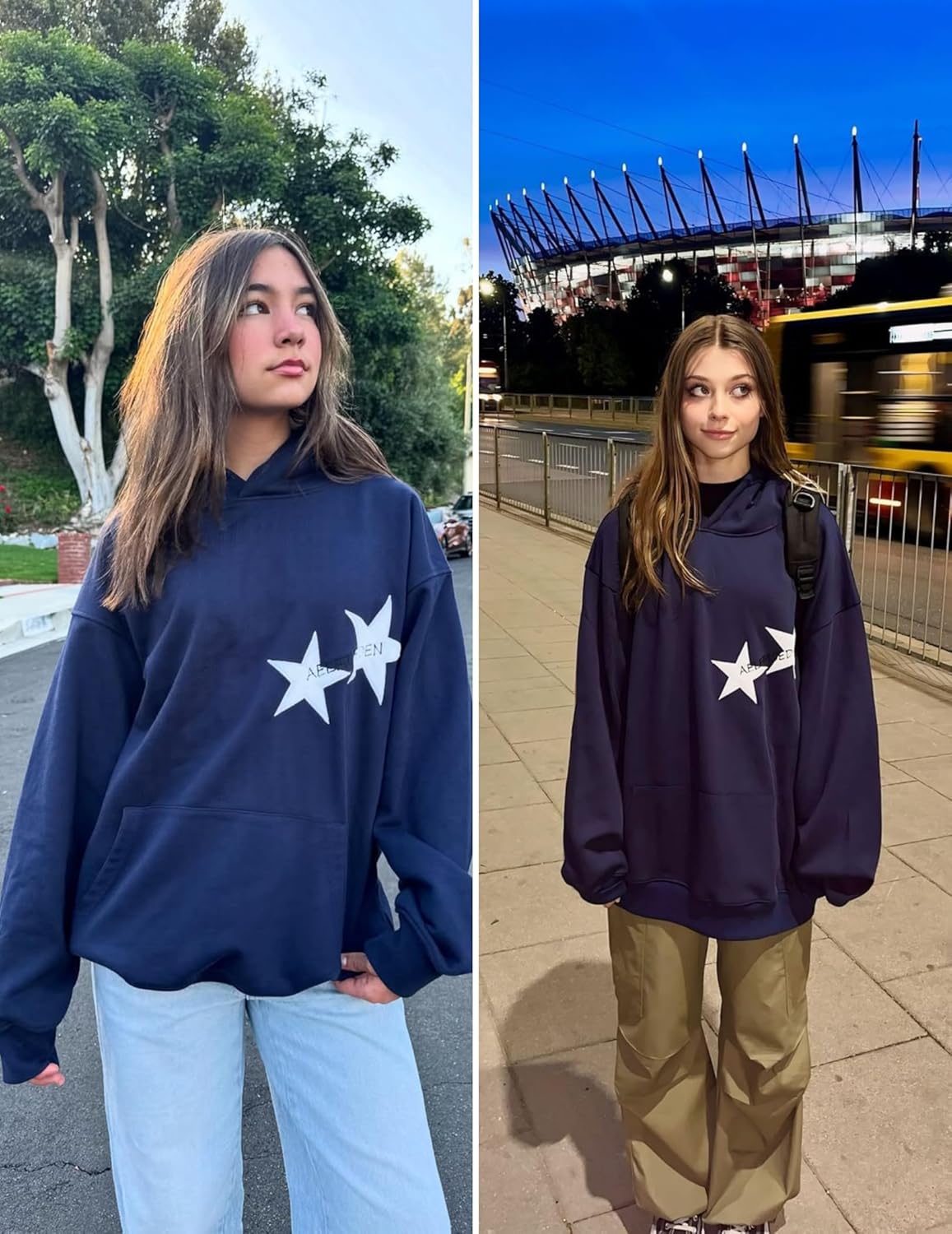 Aelfric Eden Star Hoodies Y2k Oversized Graphic Hoodies Aesthetic 90s Crewneck Sweatshirt Long Sleeve Pullover Tops