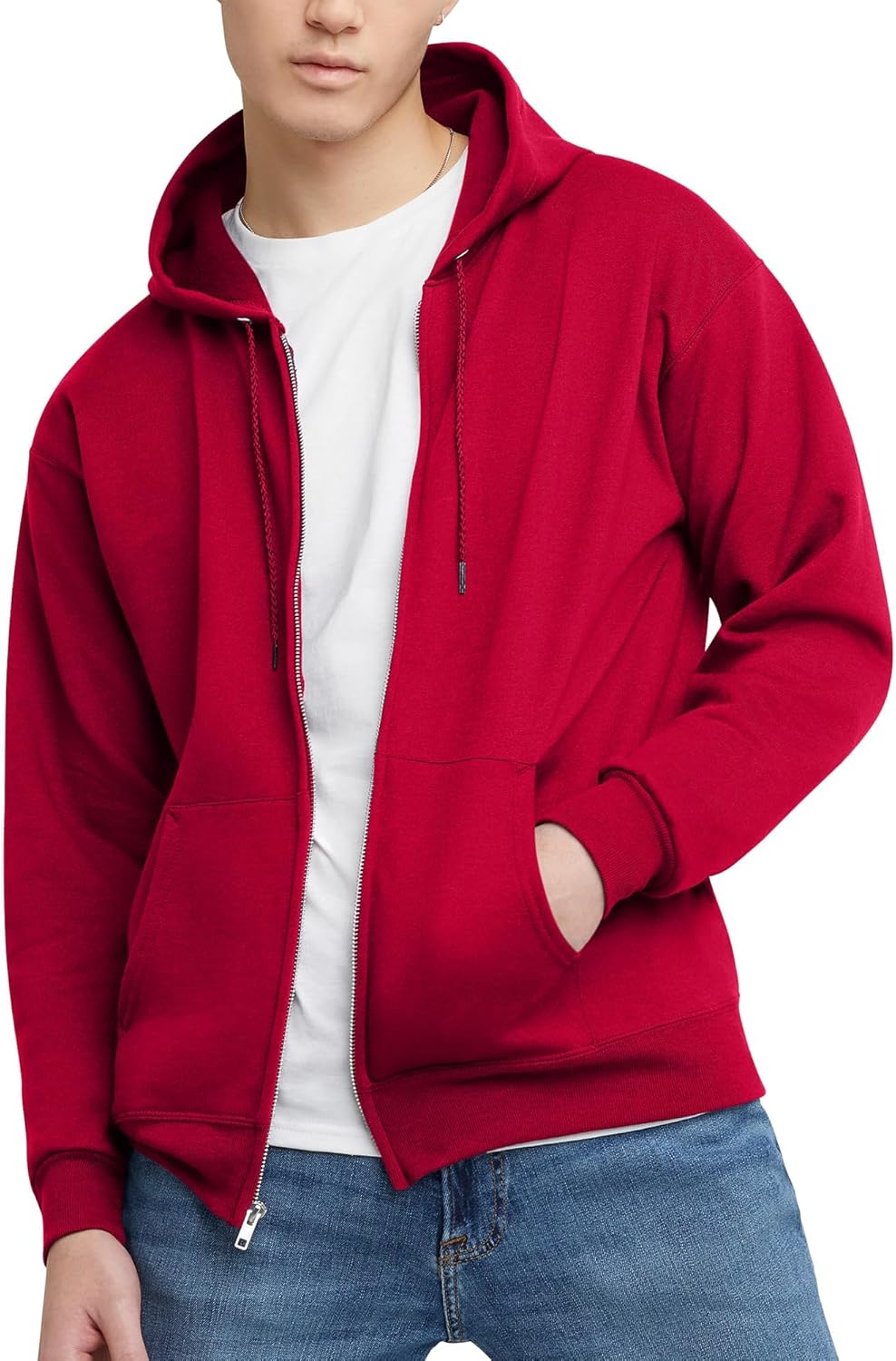 Hanes mens Zip-up Hoodie, Ecosmart Fleece Full-zip Hoodie for Men, Hooded Sweatshirt