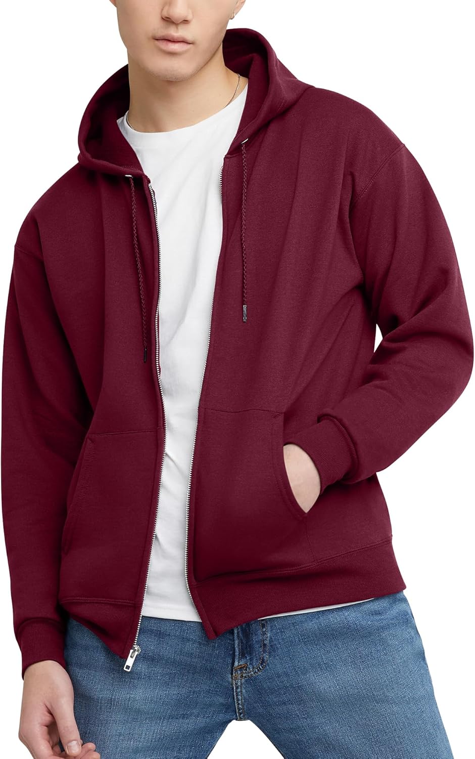Hanes mens Zip-up Hoodie, Ecosmart Fleece Full-zip Hoodie for Men, Hooded Sweatshirt