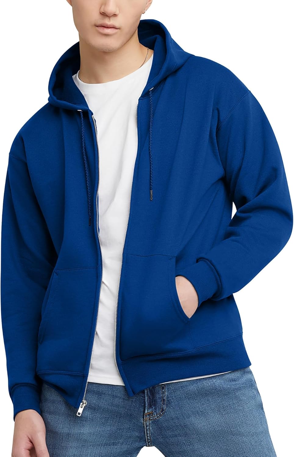 Hanes mens Zip-up Hoodie, Ecosmart Fleece Full-zip Hoodie for Men, Hooded Sweatshirt