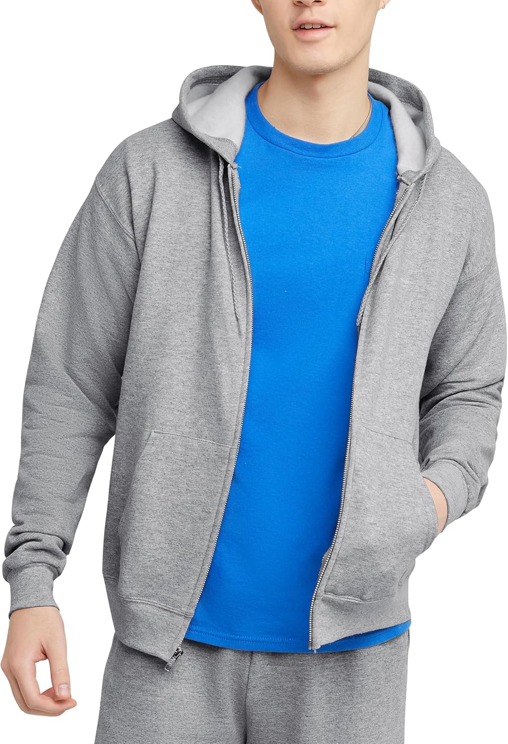 Hanes mens Zip-up Hoodie, Ecosmart Fleece Full-zip Hoodie for Men, Hooded Sweatshirt