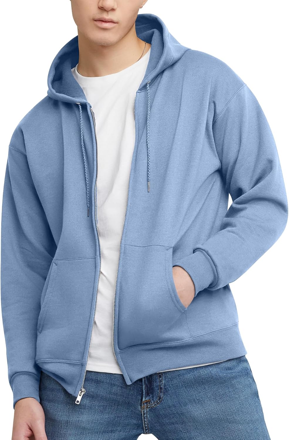 Hanes mens Zip-up Hoodie, Ecosmart Fleece Full-zip Hoodie for Men, Hooded Sweatshirt