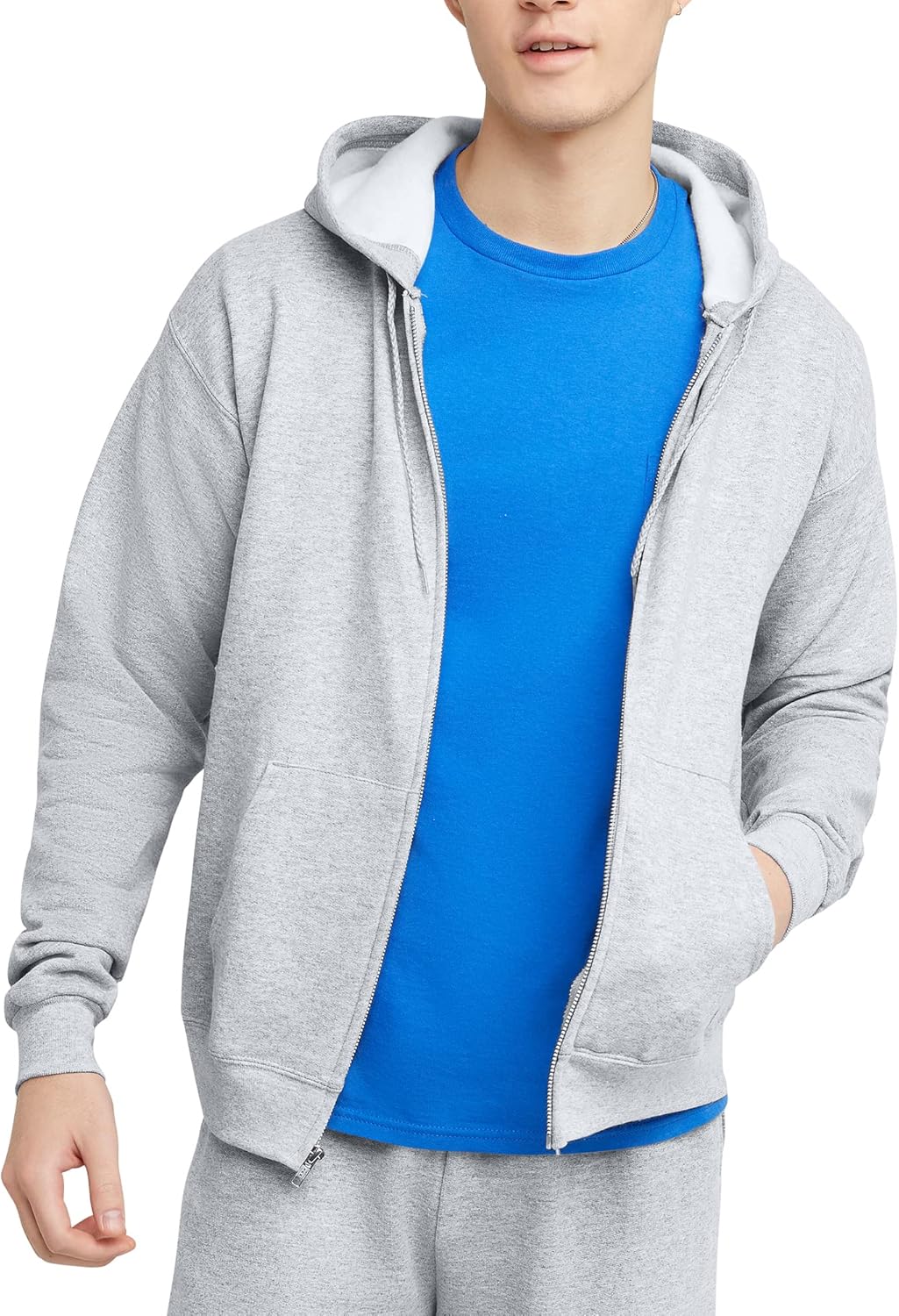Hanes mens Zip-up Hoodie, Ecosmart Fleece Full-zip Hoodie for Men, Hooded Sweatshirt