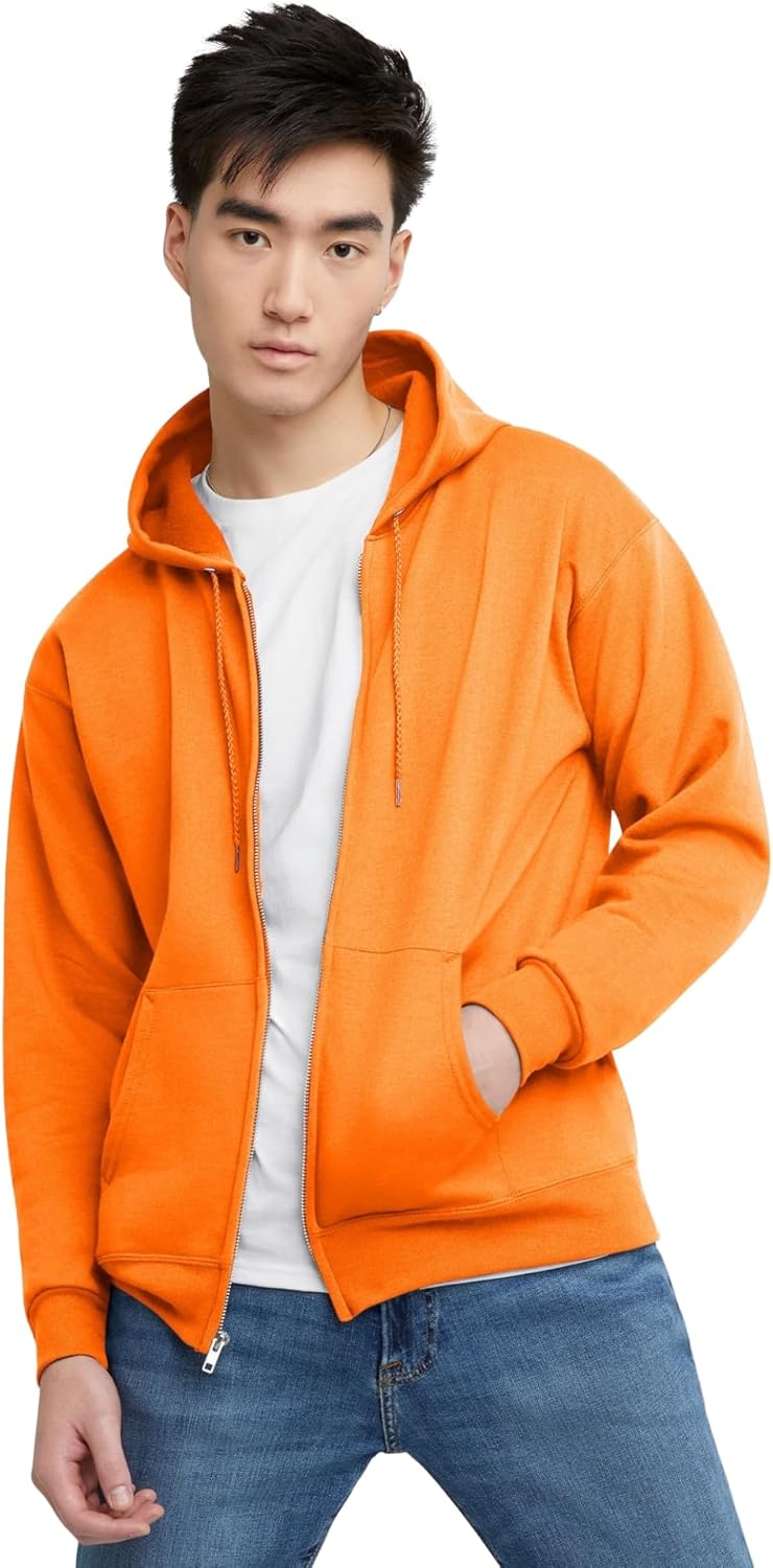 Hanes mens Zip-up Hoodie, Ecosmart Fleece Full-zip Hoodie for Men, Hooded Sweatshirt