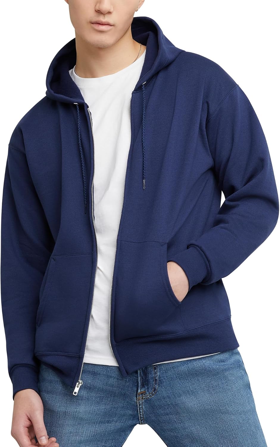 Hanes mens Zip-up Hoodie, Ecosmart Fleece Full-zip Hoodie for Men, Hooded Sweatshirt