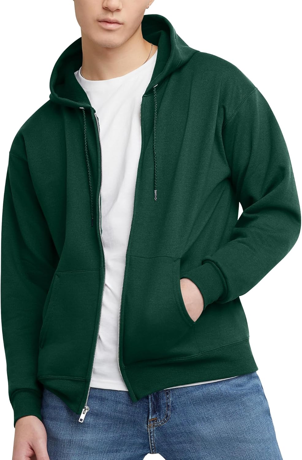Hanes mens Zip-up Hoodie, Ecosmart Fleece Full-zip Hoodie for Men, Hooded Sweatshirt