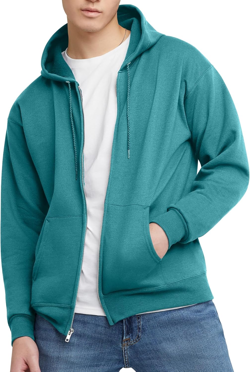 Hanes mens Zip-up Hoodie, Ecosmart Fleece Full-zip Hoodie for Men, Hooded Sweatshirt