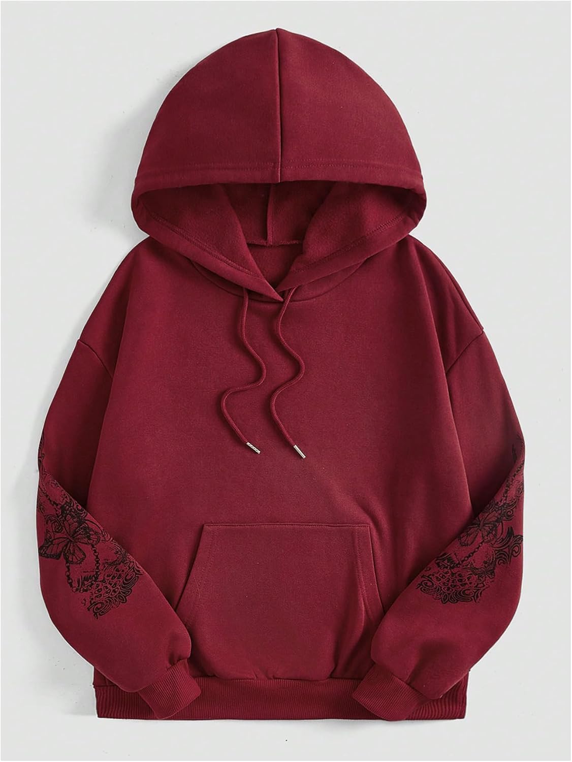 SOLY HUX Women's Graphic Hoodies Heart Print Drawstring Long Sleeve Pocket Sweatshirt Pullover Tops