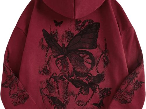 SOLY HUX Women's Graphic Hoodies Heart Print Drawstring Long Sleeve Pocket Sweatshirt Pullover Tops