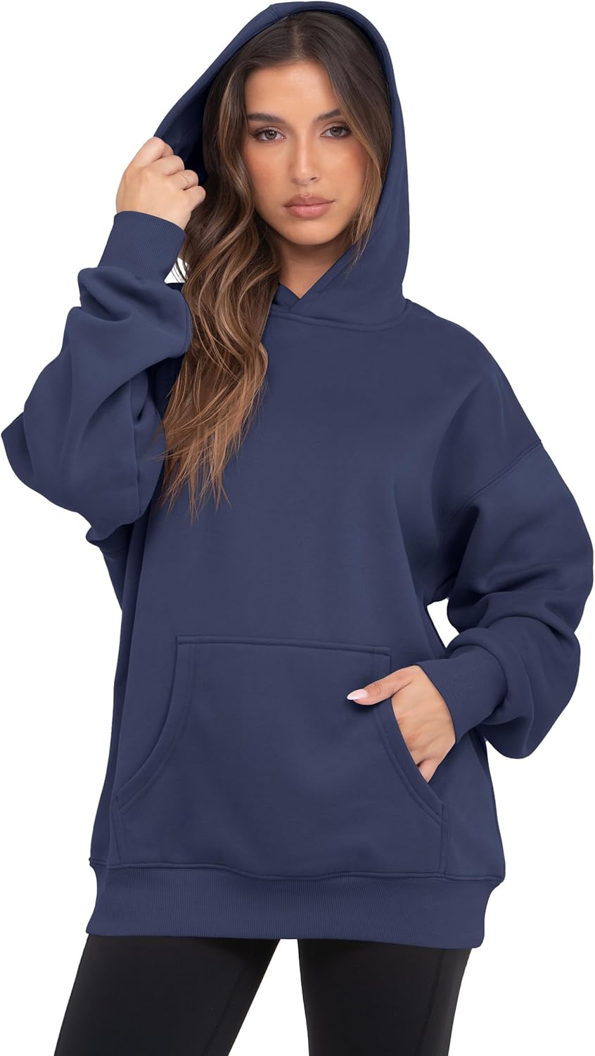 Womens Oversized Hoodies Fleece Loose Hooded Sweatshirt Fall Winter Outfits 2025 Trendy Clothes