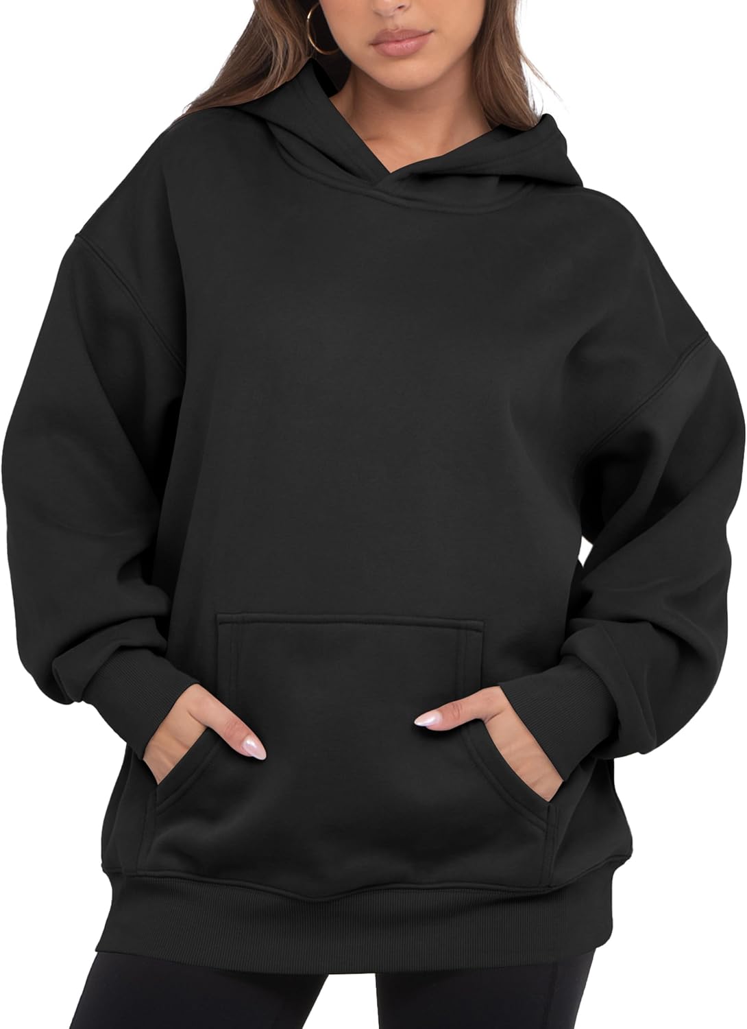 Womens Oversized Hoodies Fleece Loose Hooded Sweatshirt Fall Winter Outfits 2025 Trendy Clothes