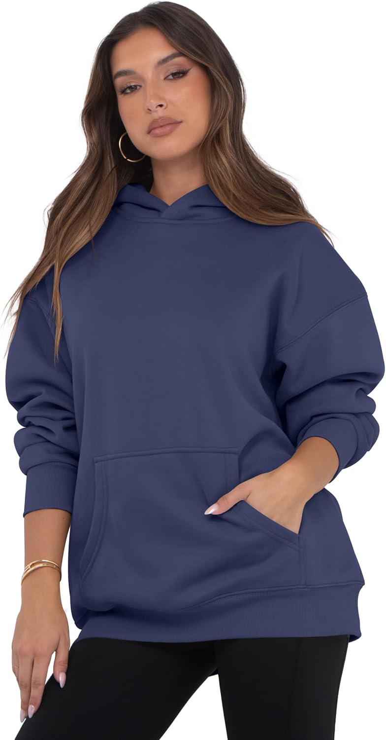 Womens Oversized Hoodies Fleece Loose Hooded Sweatshirt Fall Winter Outfits 2025 Trendy Clothes