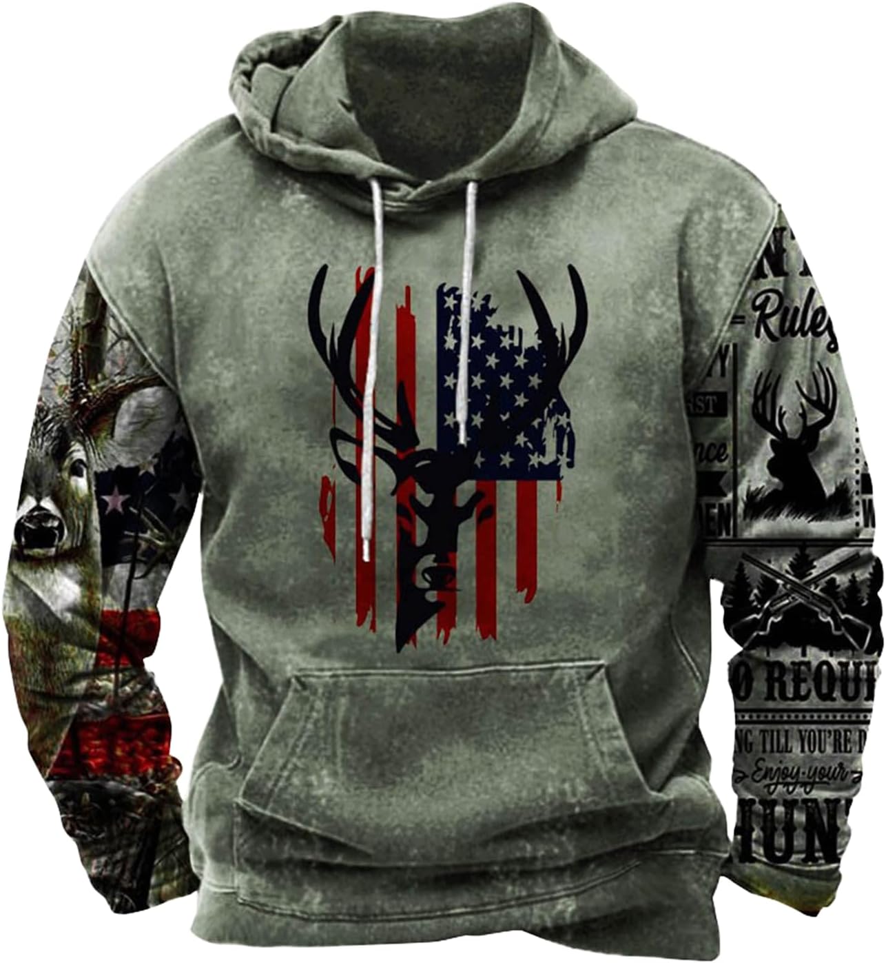 Zhyaj Western Hoodie for Men Aztec Cowboy Printed Drawstring Pullover Hooded Sweatshirt Mens Comfy Fleece Sweatshirt