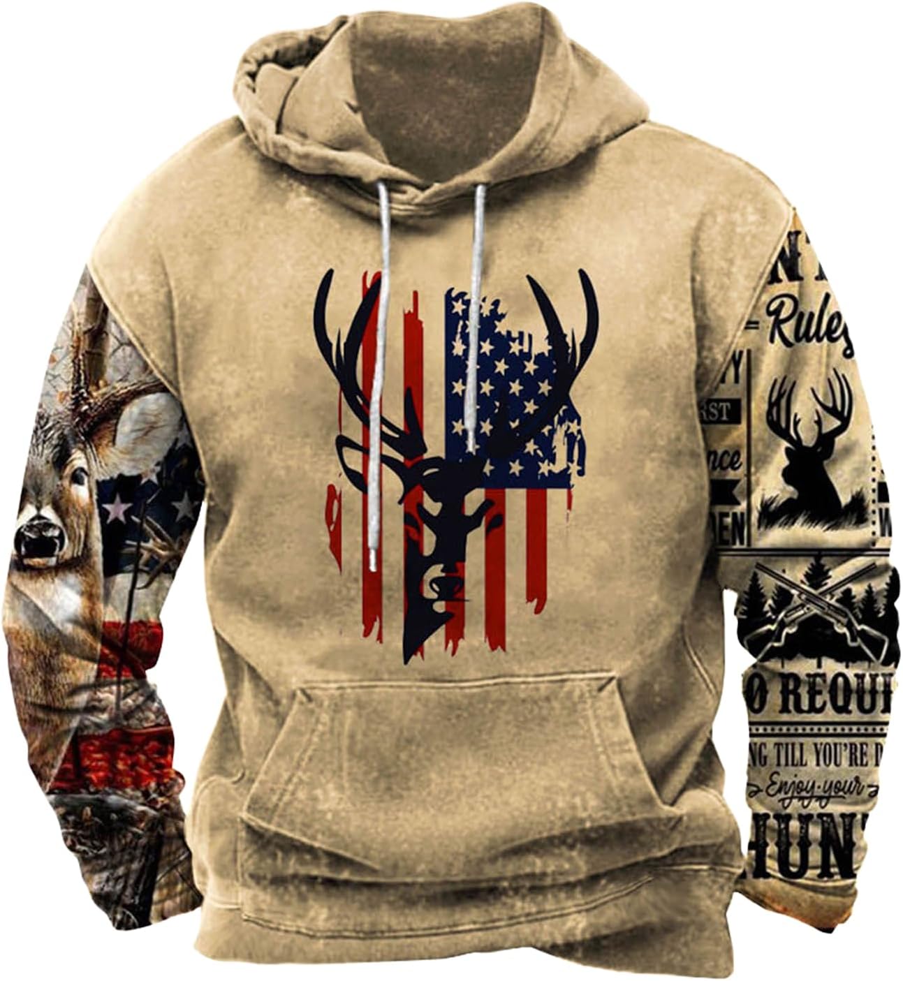 Zhyaj Western Hoodie for Men Aztec Cowboy Printed Drawstring Pullover Hooded Sweatshirt Mens Comfy Fleece Sweatshirt
