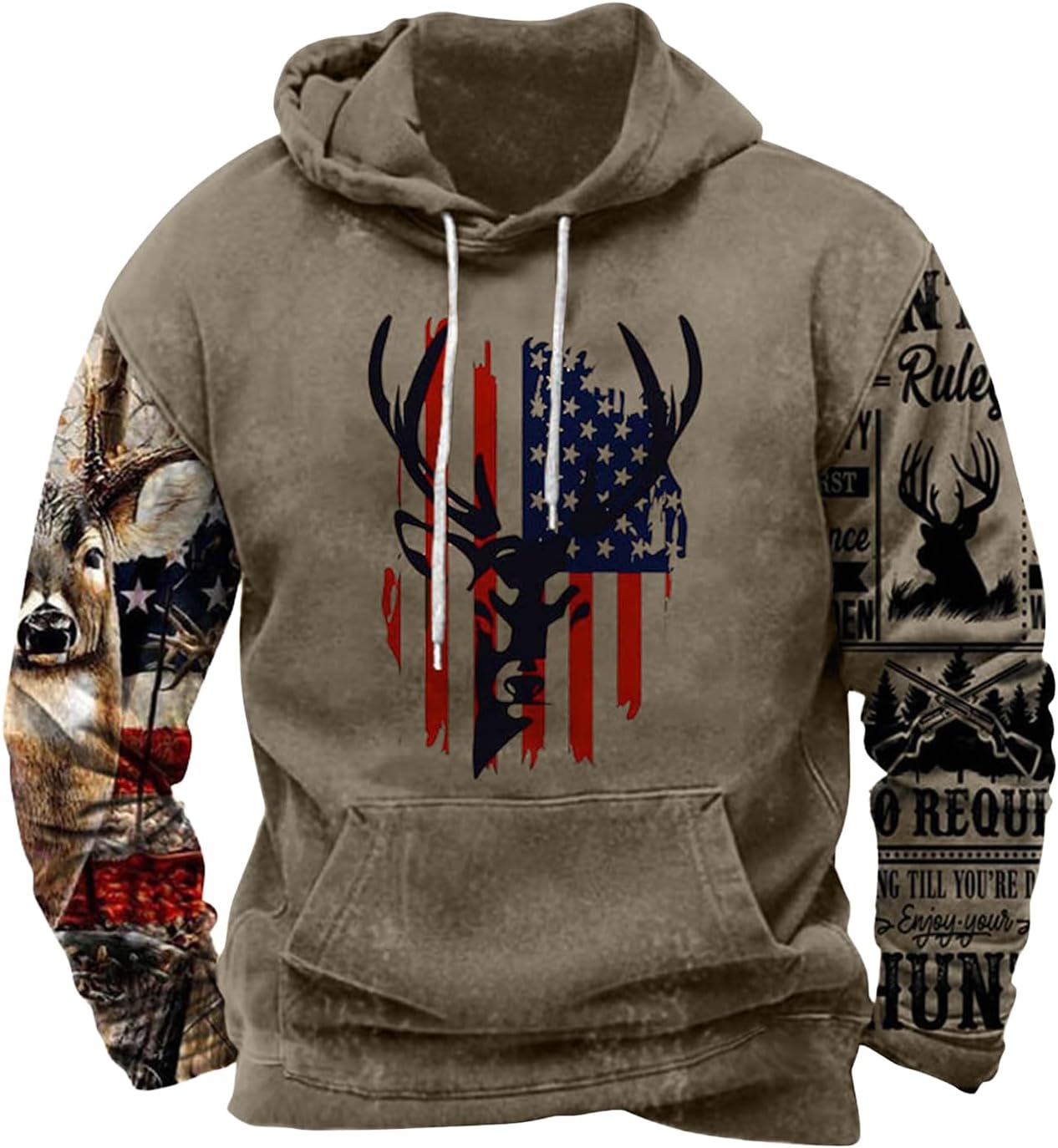 Zhyaj Western Hoodie for Men Aztec Cowboy Printed Drawstring Pullover Hooded Sweatshirt Mens Comfy Fleece Sweatshirt