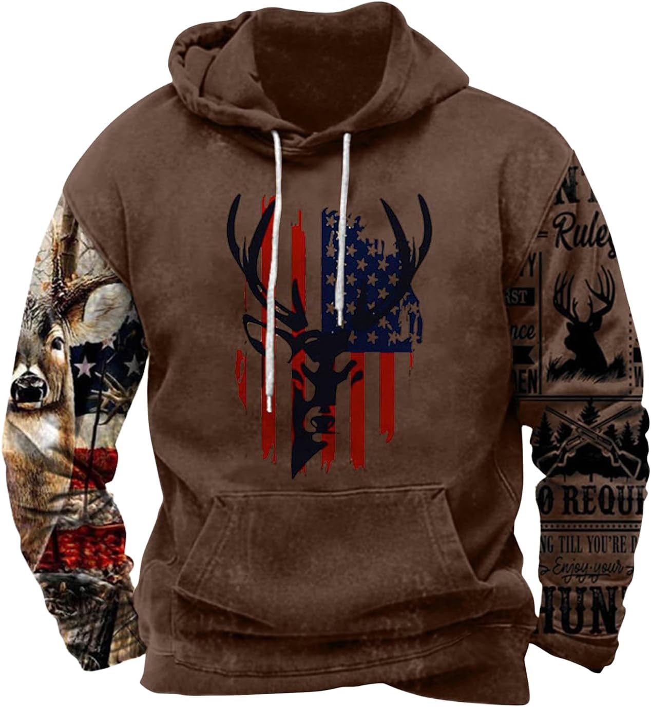 Zhyaj Western Hoodie for Men Aztec Cowboy Printed Drawstring Pullover Hooded Sweatshirt Mens Comfy Fleece Sweatshirt