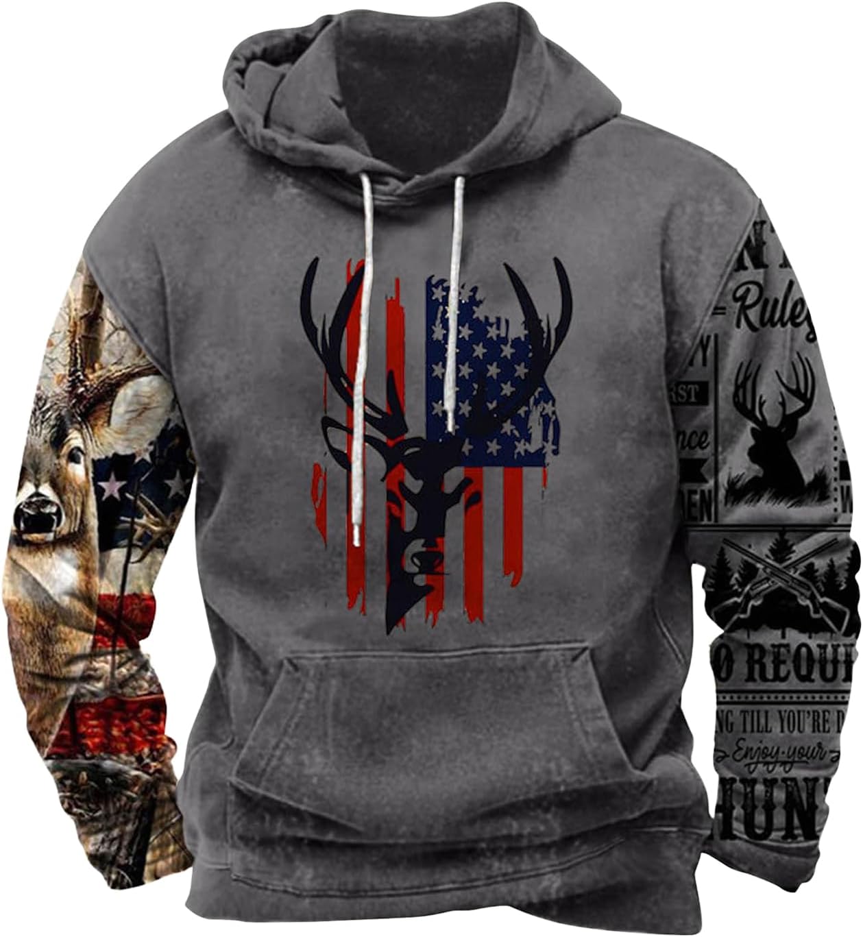 Zhyaj Western Hoodie for Men Aztec Cowboy Printed Drawstring Pullover Hooded Sweatshirt Mens Comfy Fleece Sweatshirt