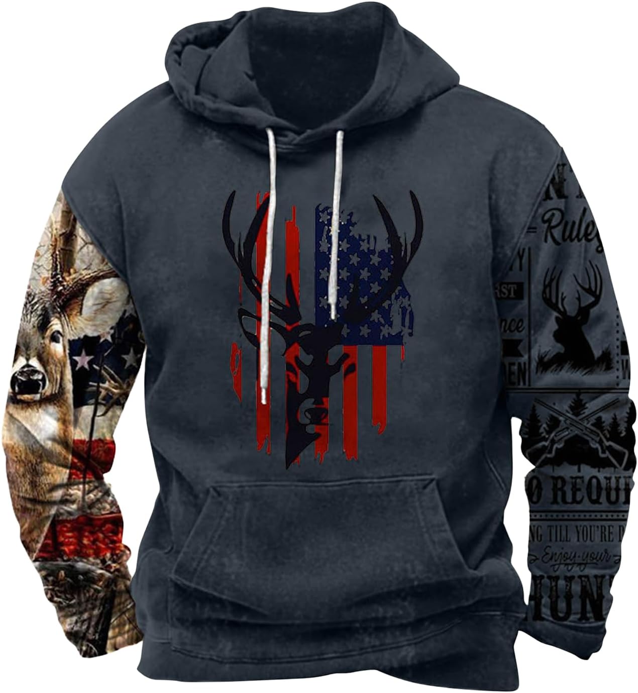 Zhyaj Western Hoodie for Men Aztec Cowboy Printed Drawstring Pullover Hooded Sweatshirt Mens Comfy Fleece Sweatshirt